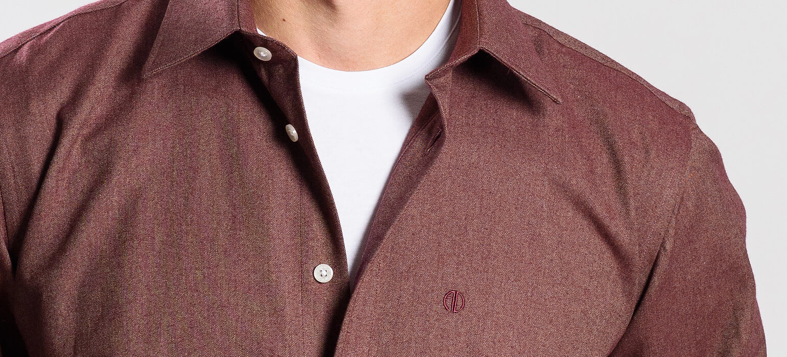 Burgundy Slim Fit Flannel Shirt