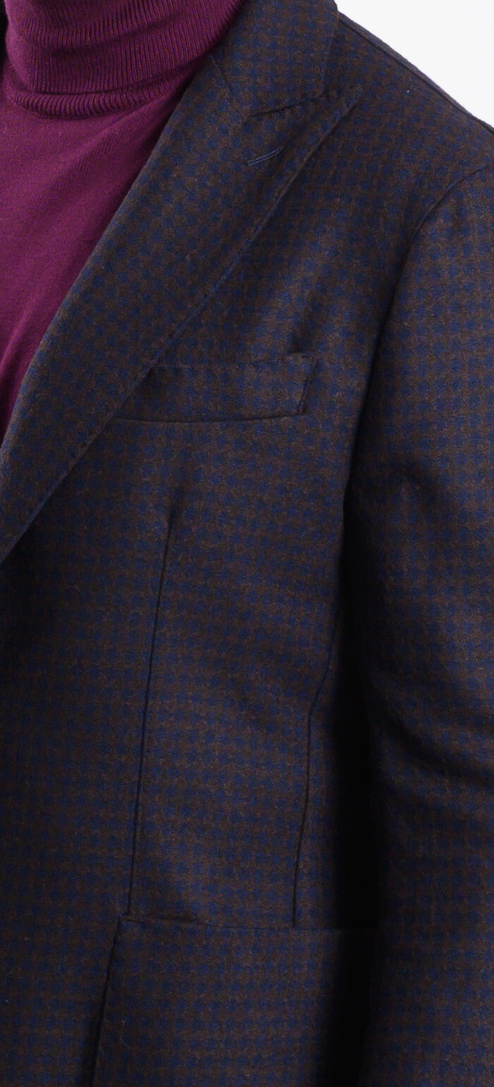 Burgundy wool jacket with pattern
