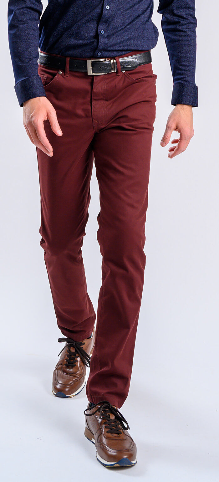 Burgundy leisure pants