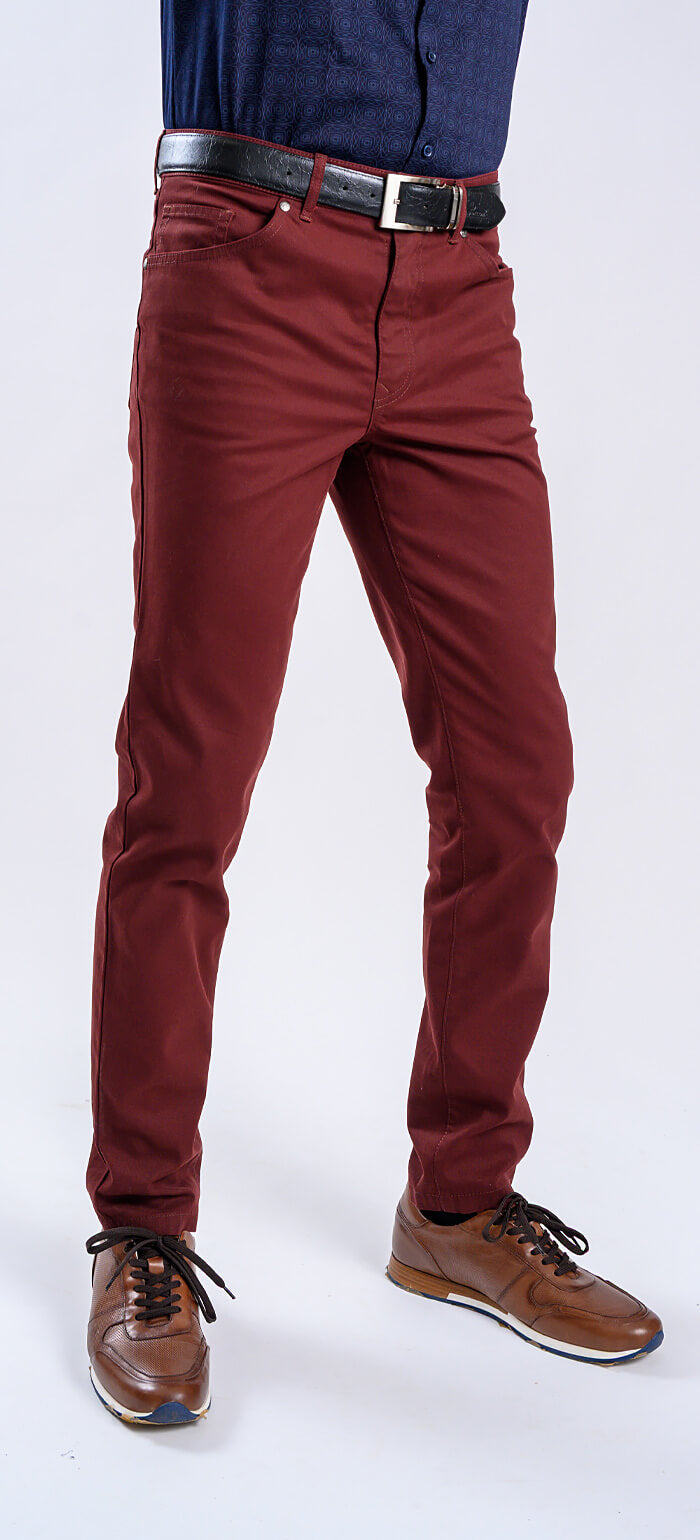 Burgundy leisure pants