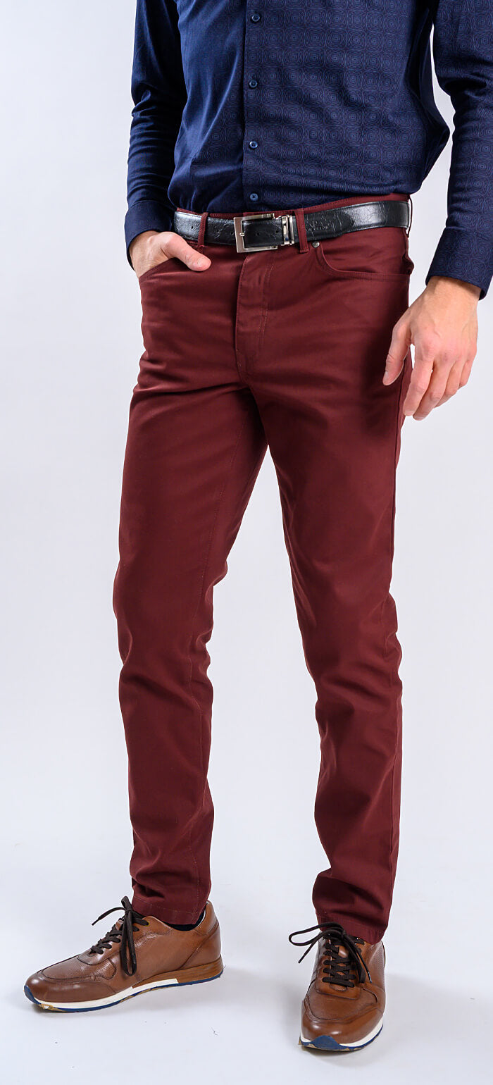 Burgundy leisure pants