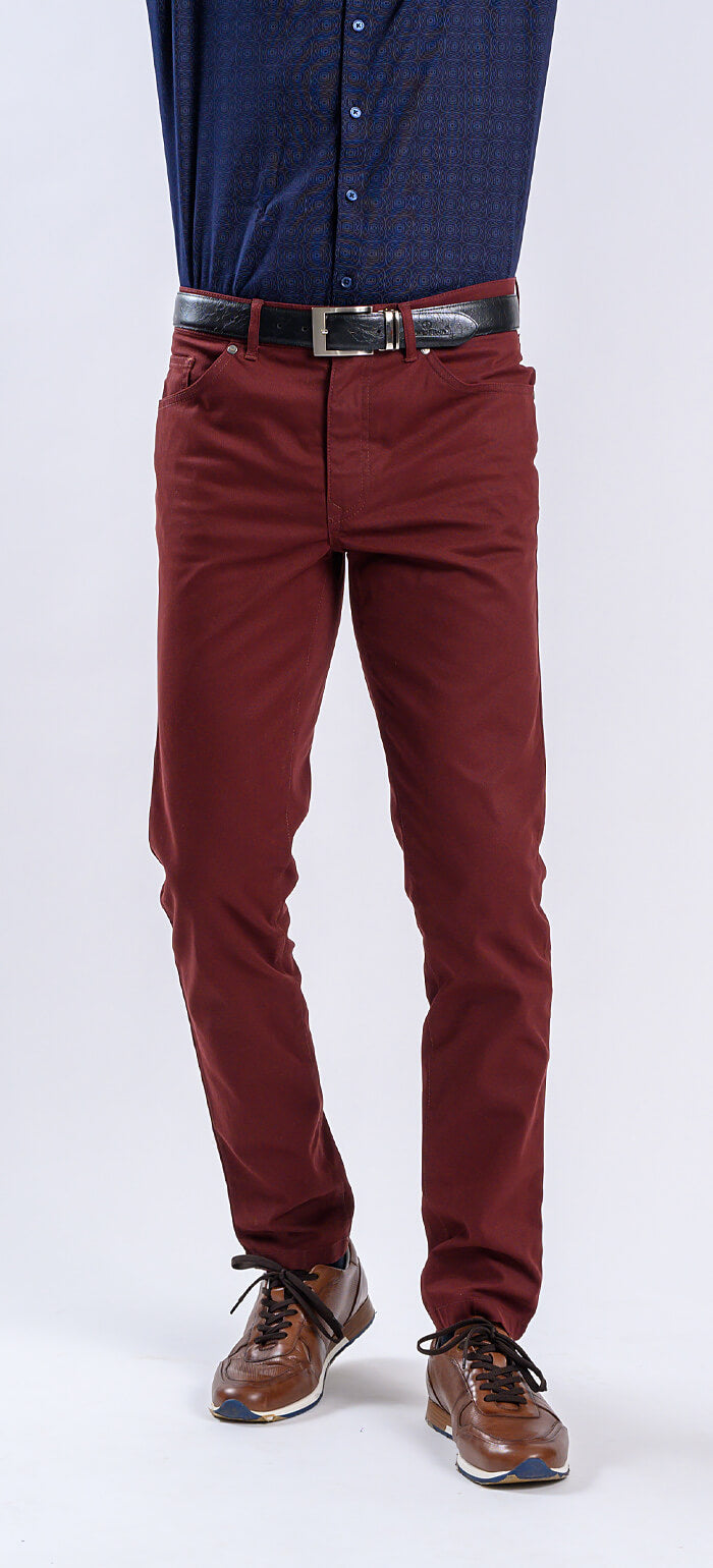 Burgundy leisure pants