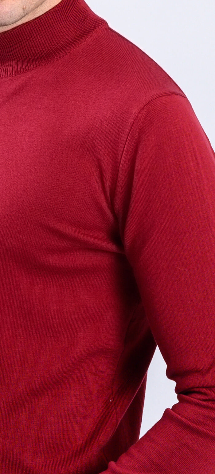 Burgundy cotton turtleneck