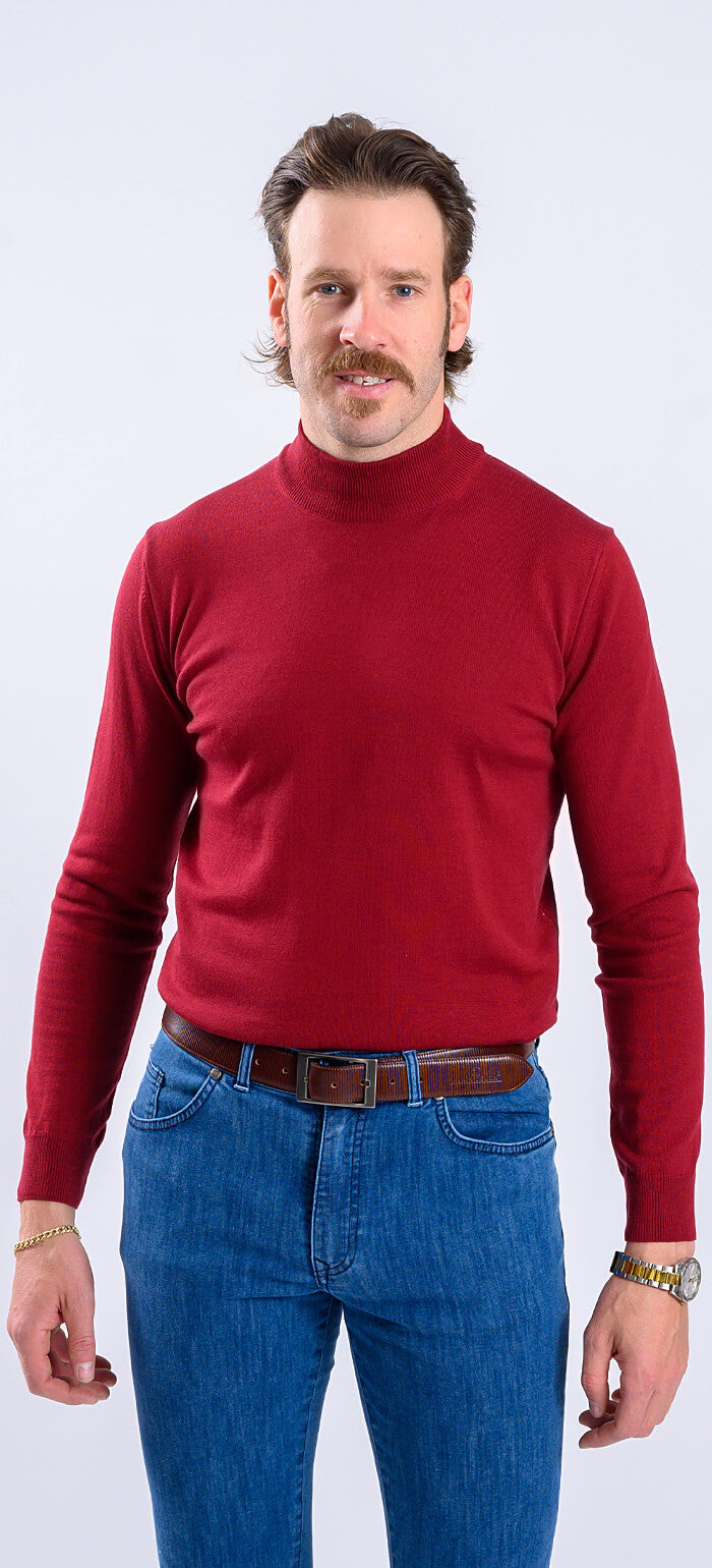 Burgundy cotton turtleneck