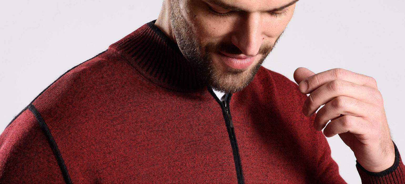 Burgundy zip-up sweater
