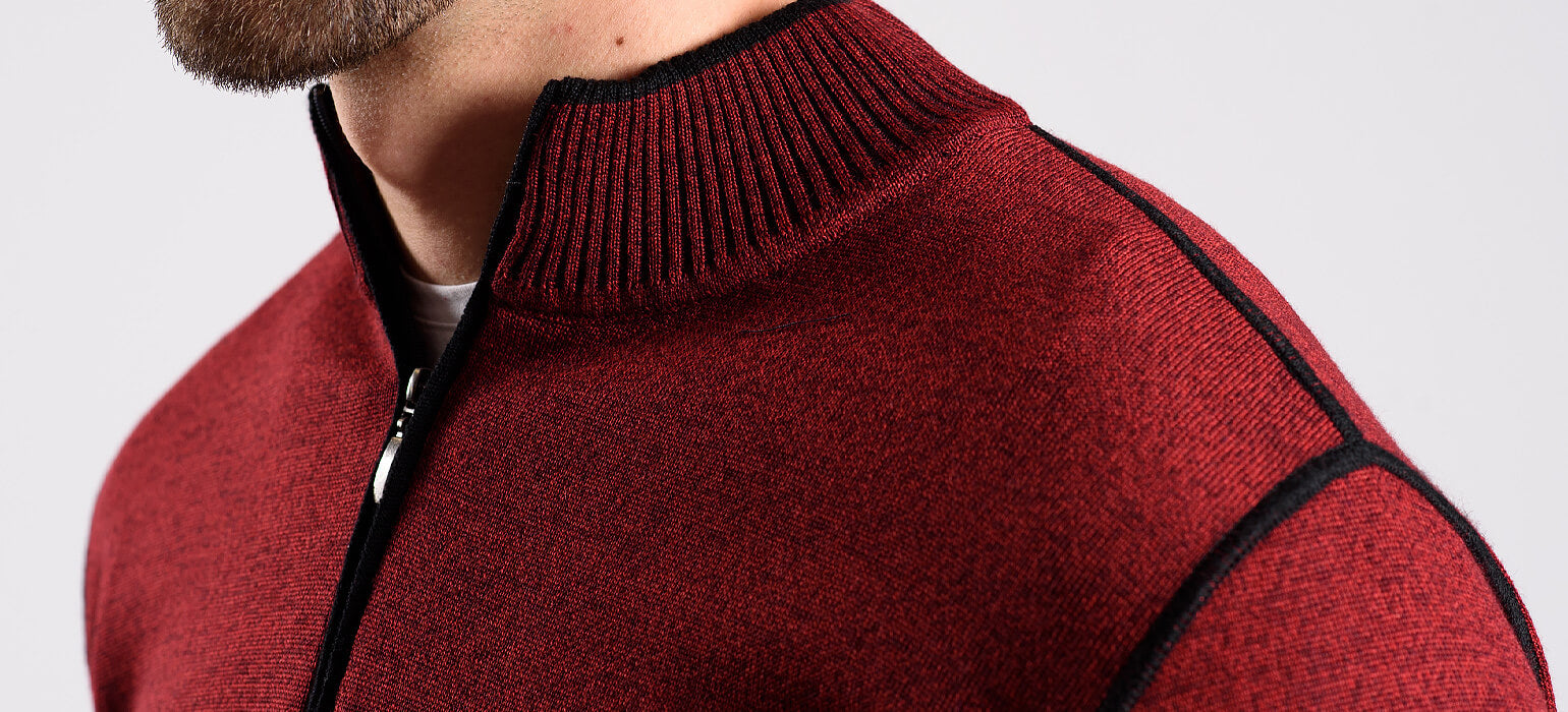 Burgundy zip-up sweater