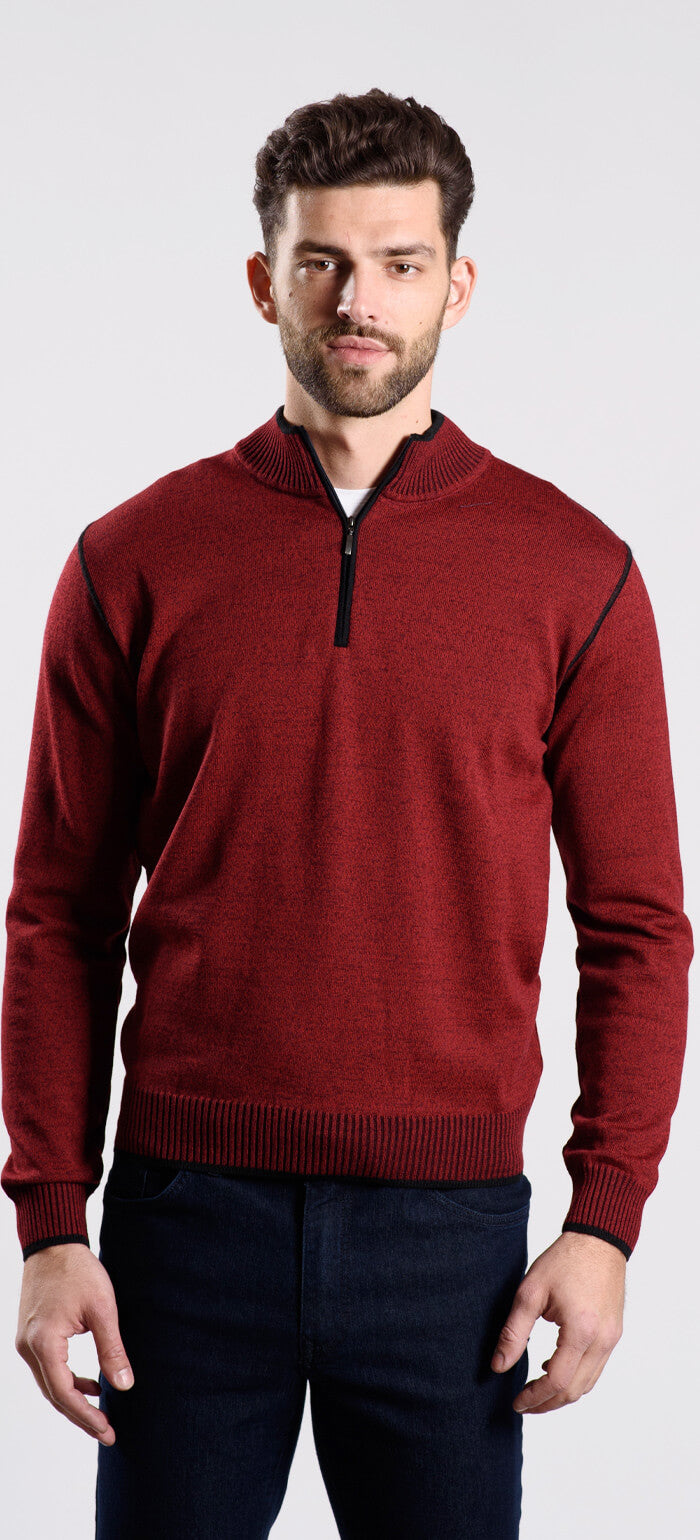 Burgundy zip-up sweater