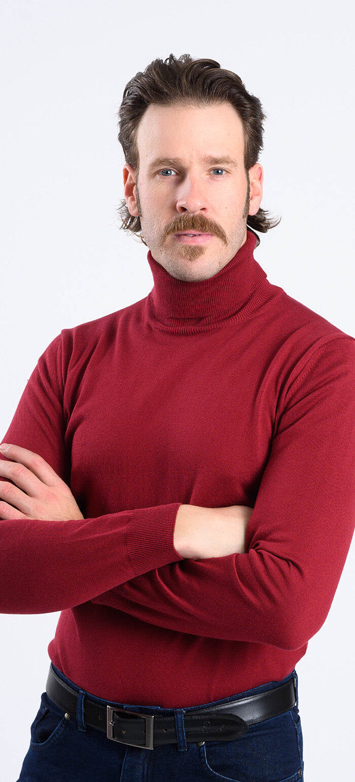 Burgundy turtleneck