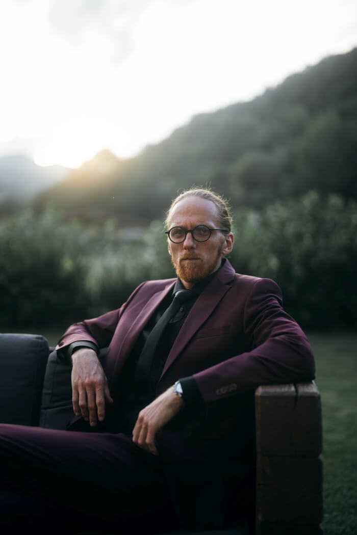 Burgundy Slim Fit Suit with Vest