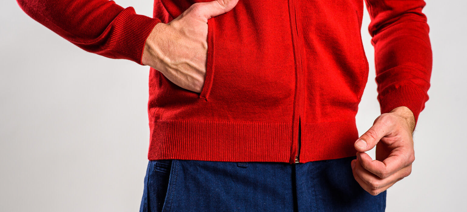 Burgundy zip-up sweater