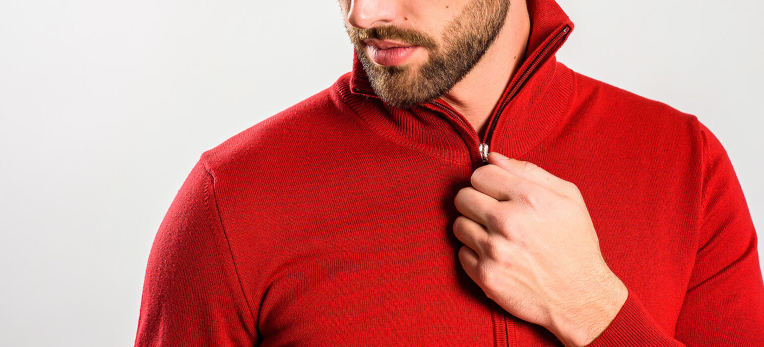 Burgundy zip-up sweater