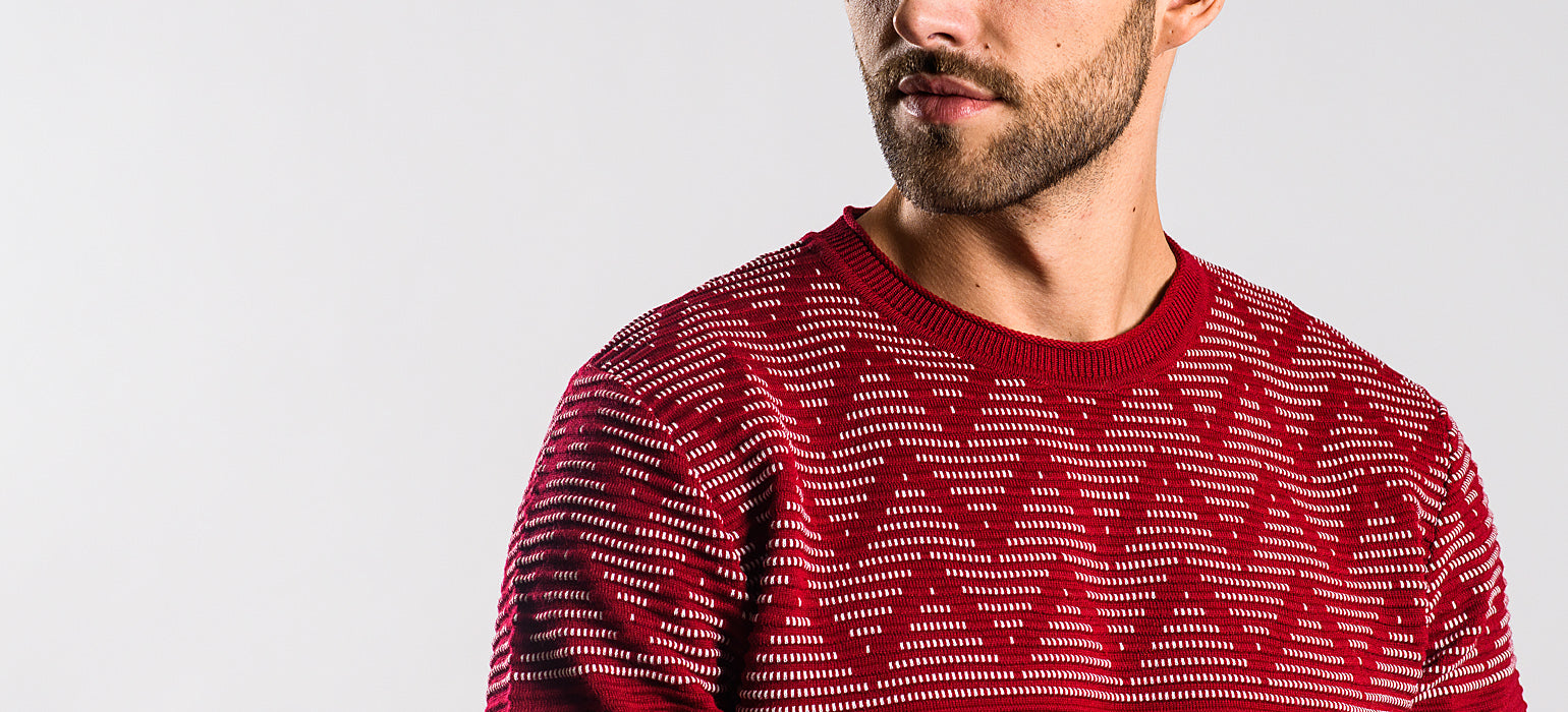 Burgundy patterned sweater