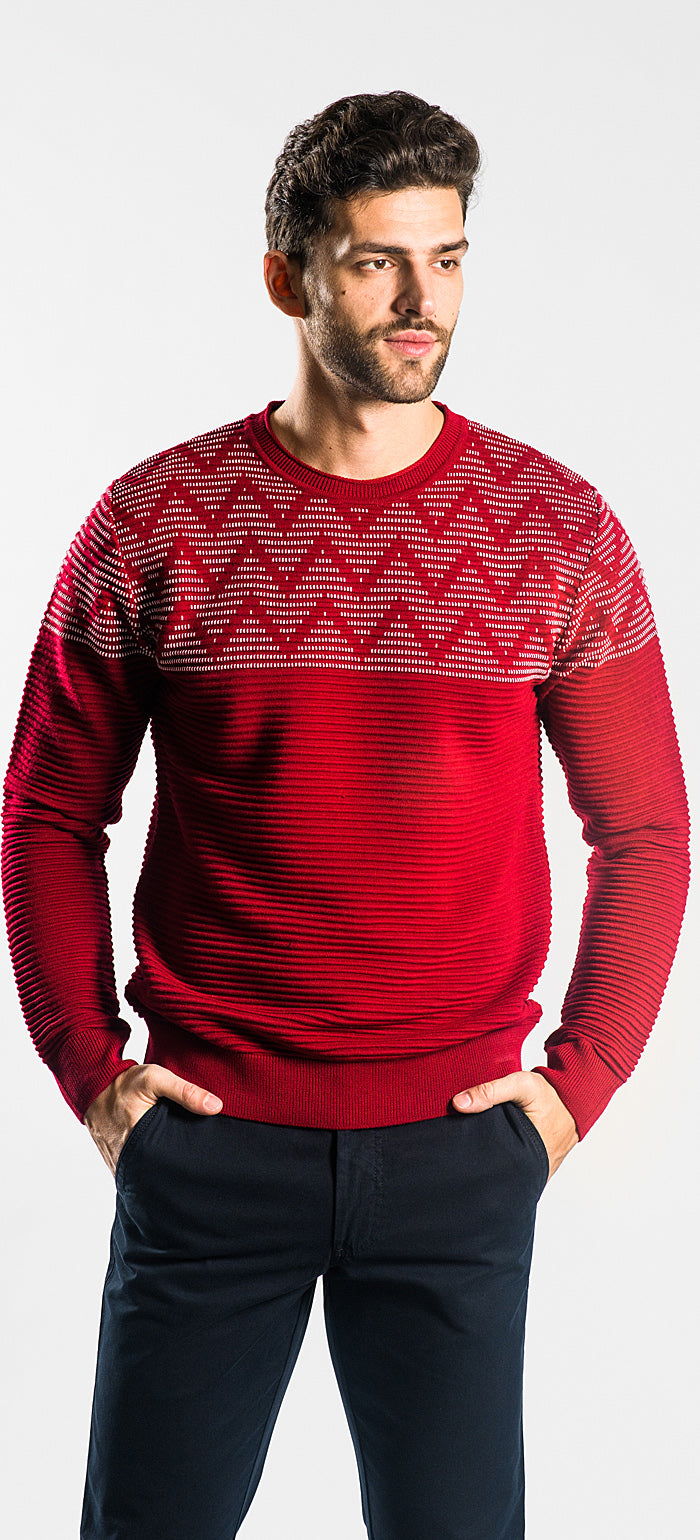 Burgundy patterned sweater