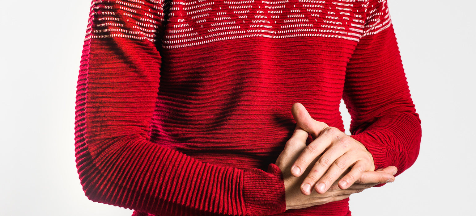 Burgundy patterned sweater