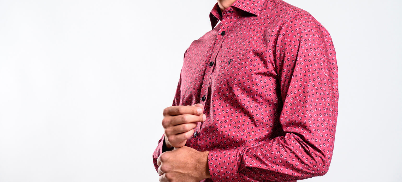 Red patterned Extra Slim Fit shirt
