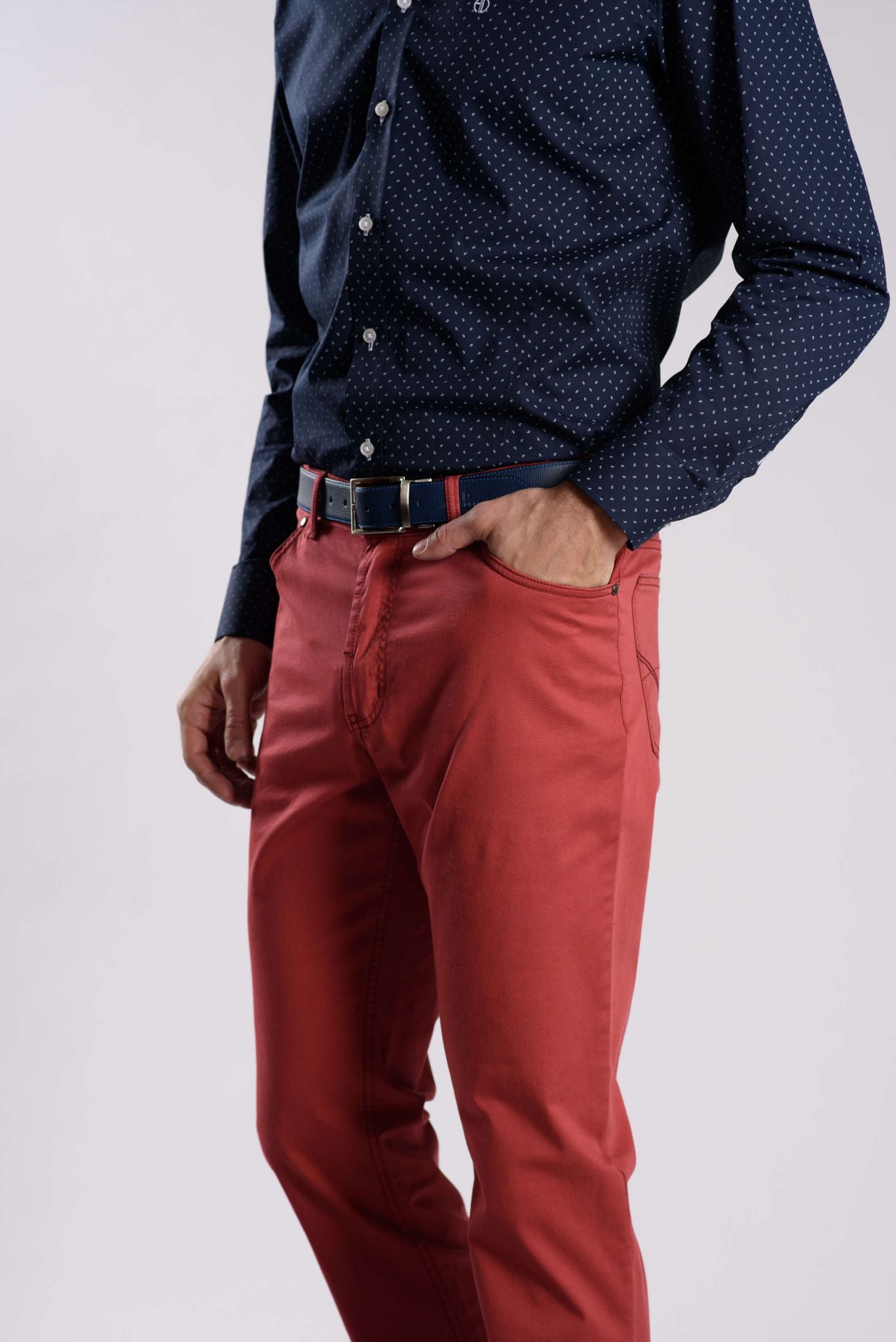 Red cotton pants