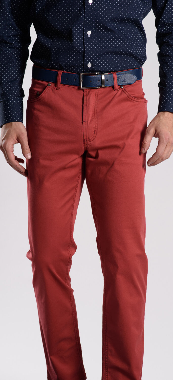 Red cotton pants