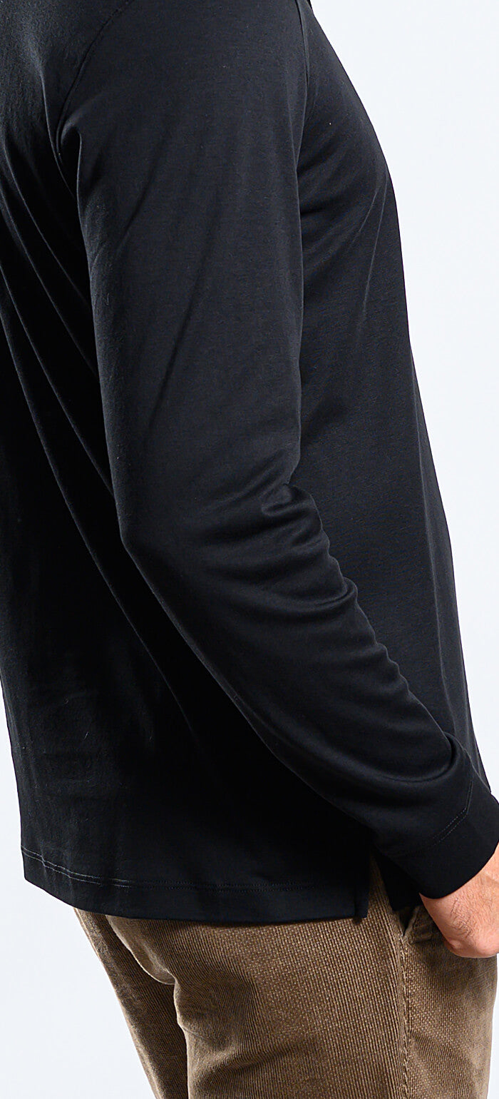 Black long-sleeved polo shirt