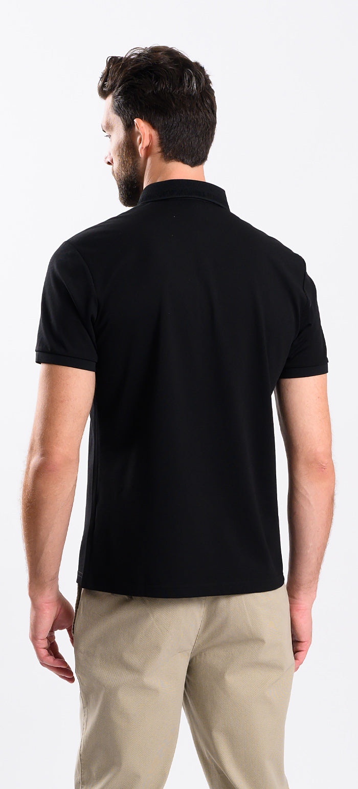 Black polo shirt