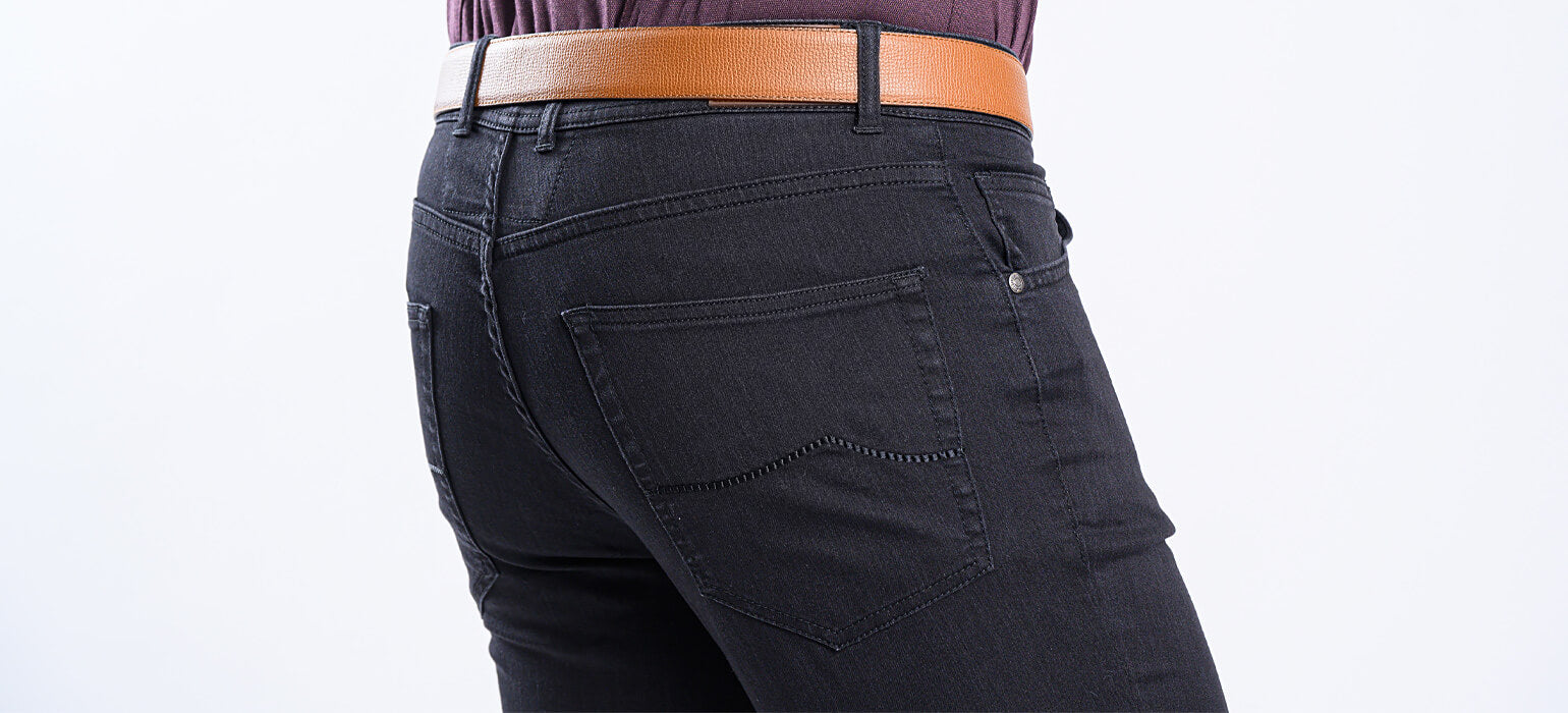 Black jeans with a washed effect