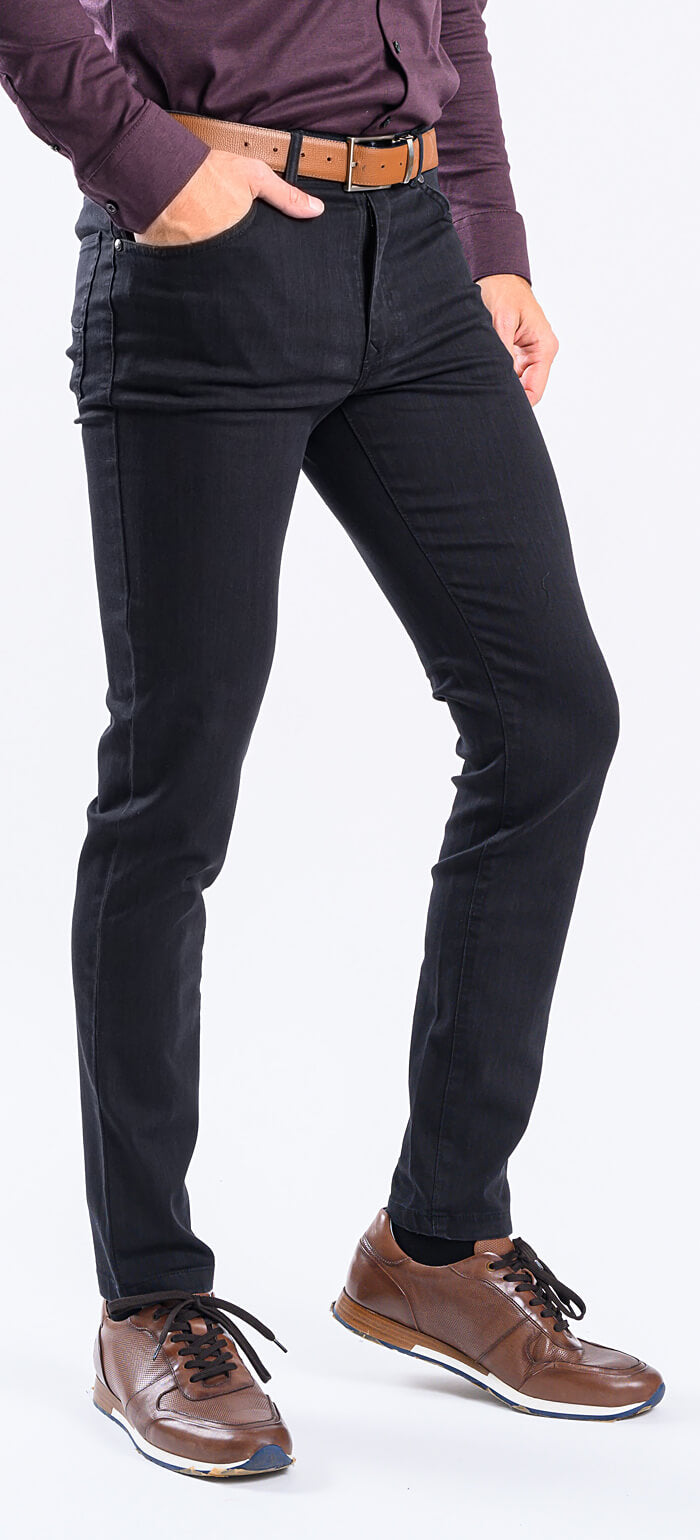 Black jeans with a washed effect