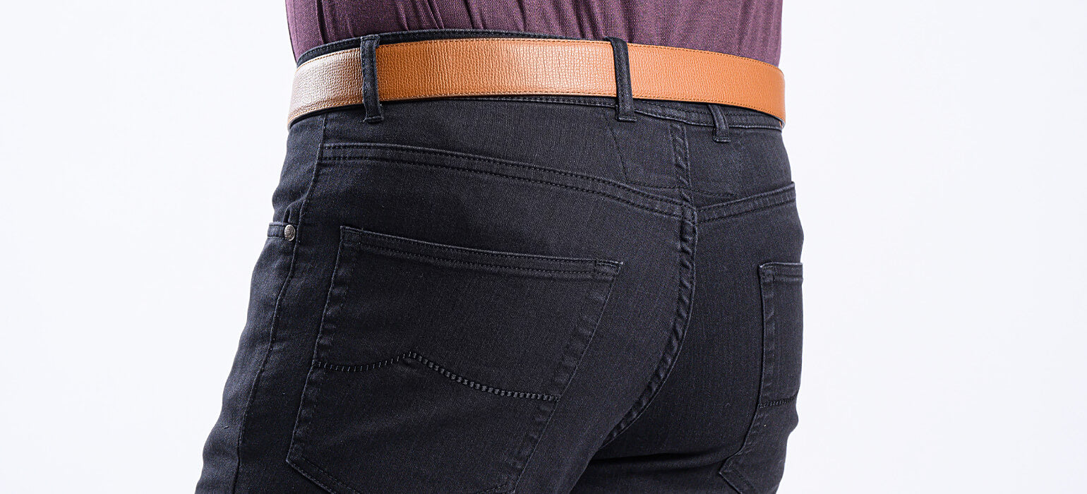 Black jeans with a washed effect