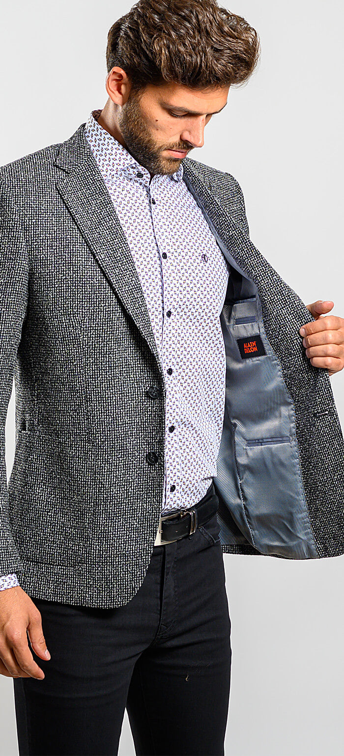 Black and brown wool jacket