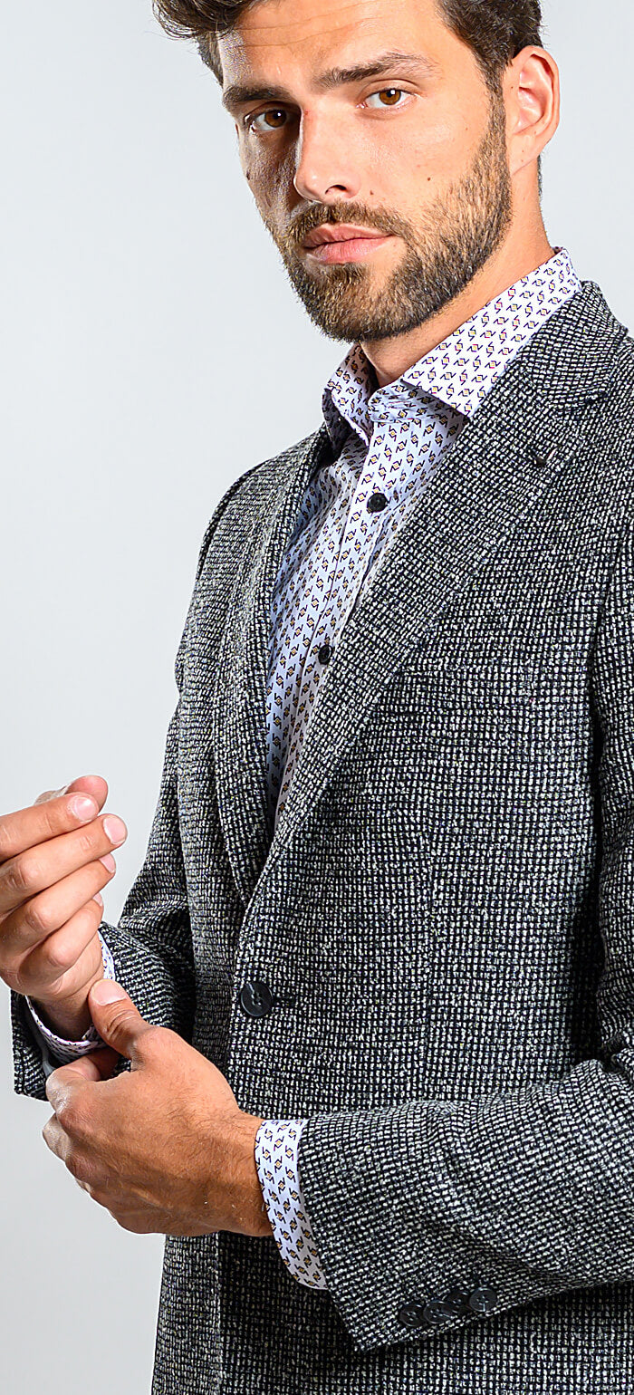 Black and brown wool jacket