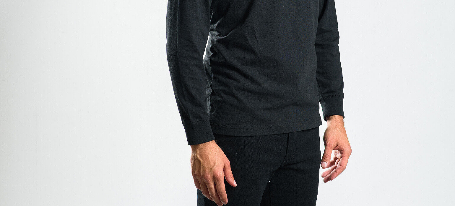 Black cotton turtleneck