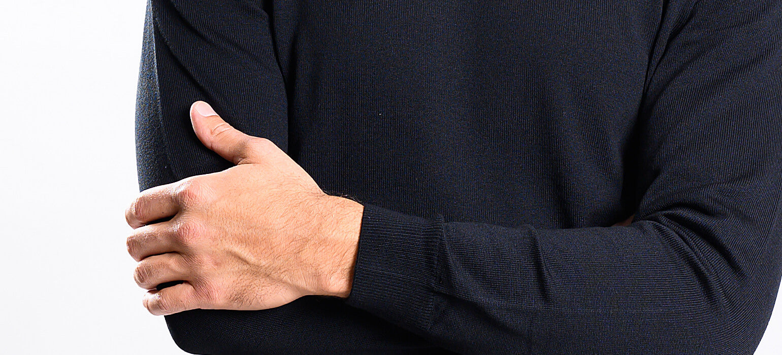 Black cotton turtleneck