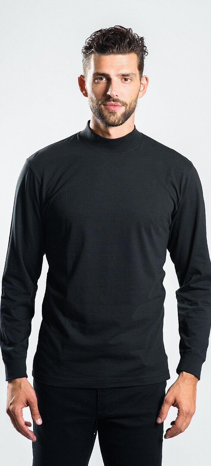 Black cotton turtleneck