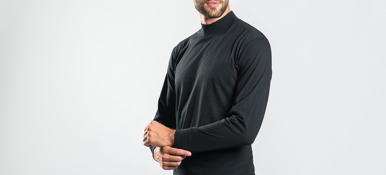 Black cotton turtleneck