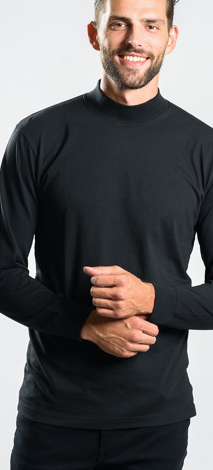 Black cotton turtleneck