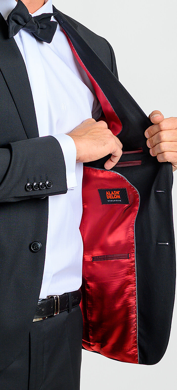 Black Slim Fit Wool Suit