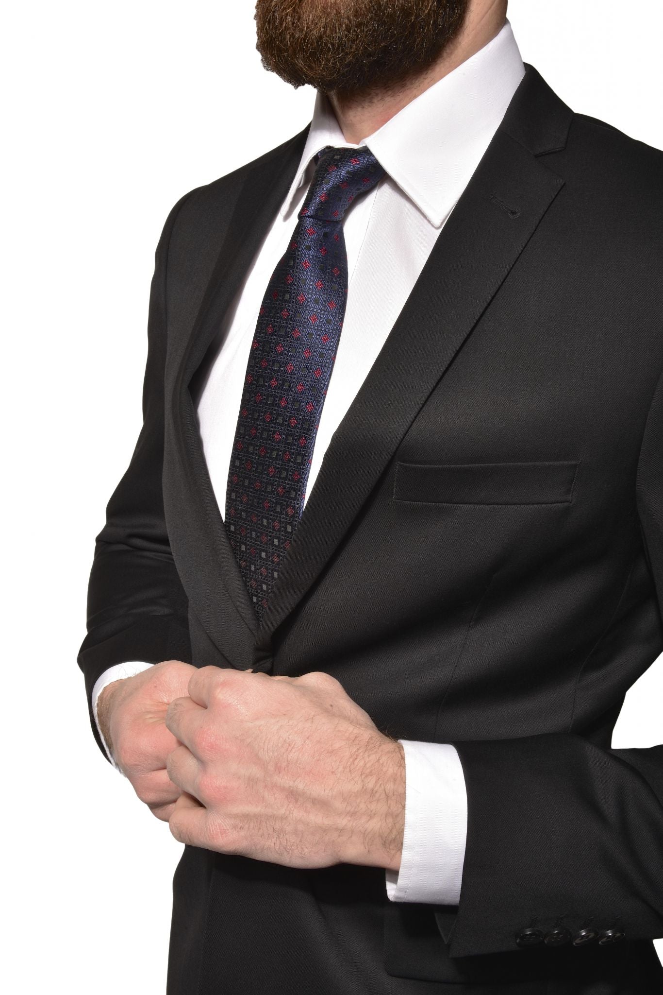 Black wool Regular Fit suit