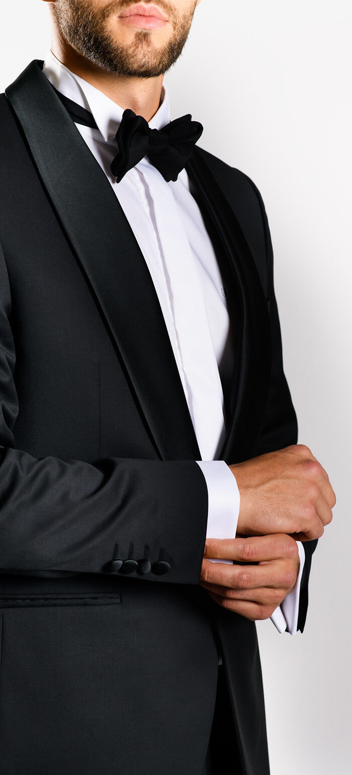 Black wool tuxedo