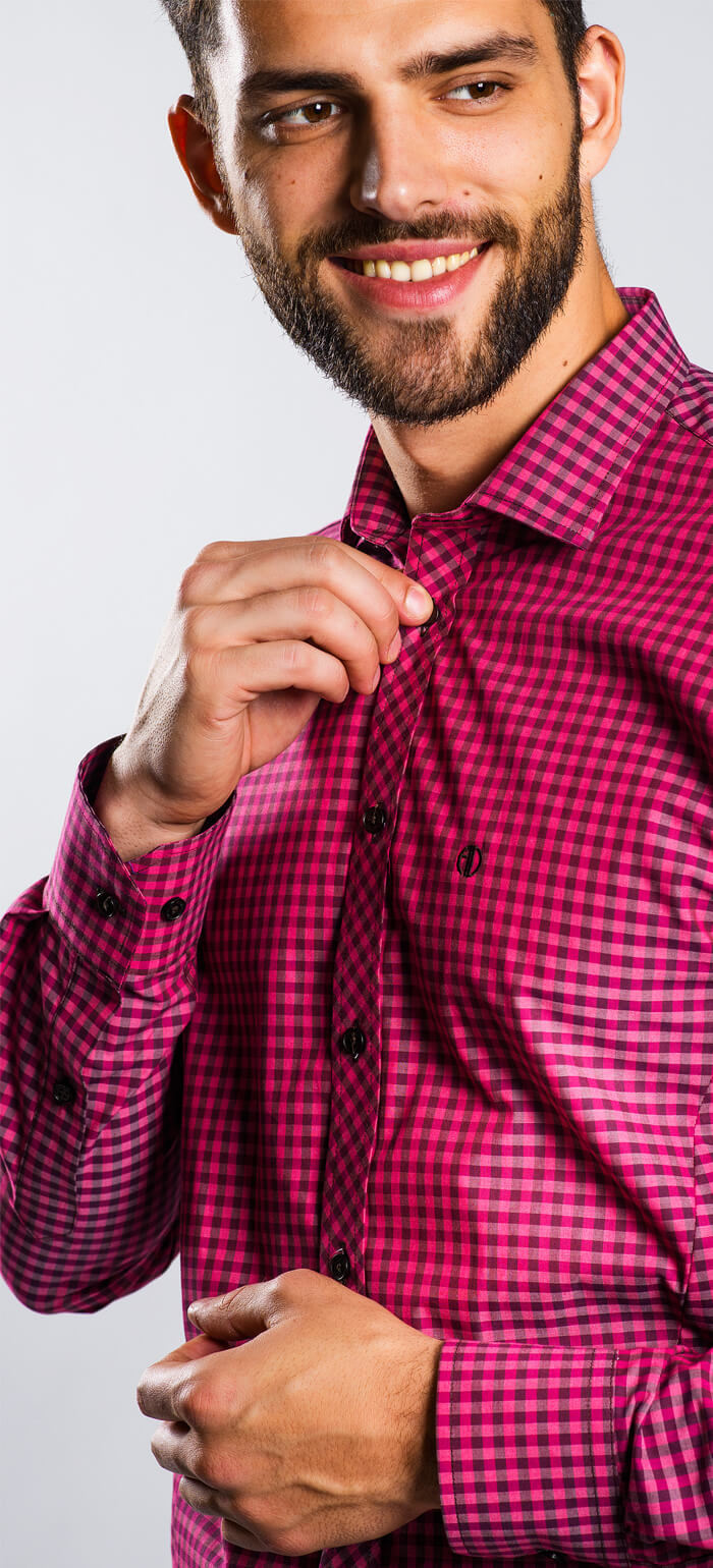 Purple Checked Extra Slim Fit Shirt
