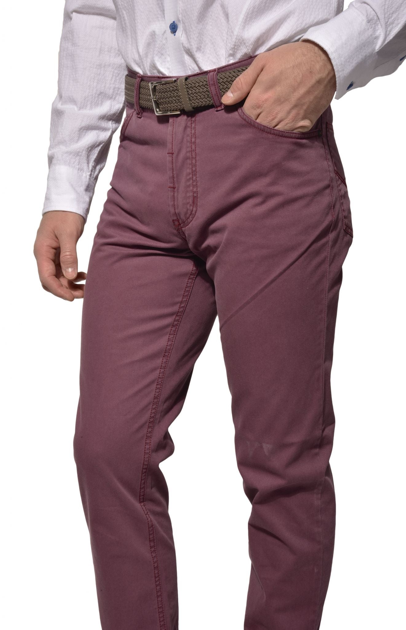 Purple five-pocket trousers