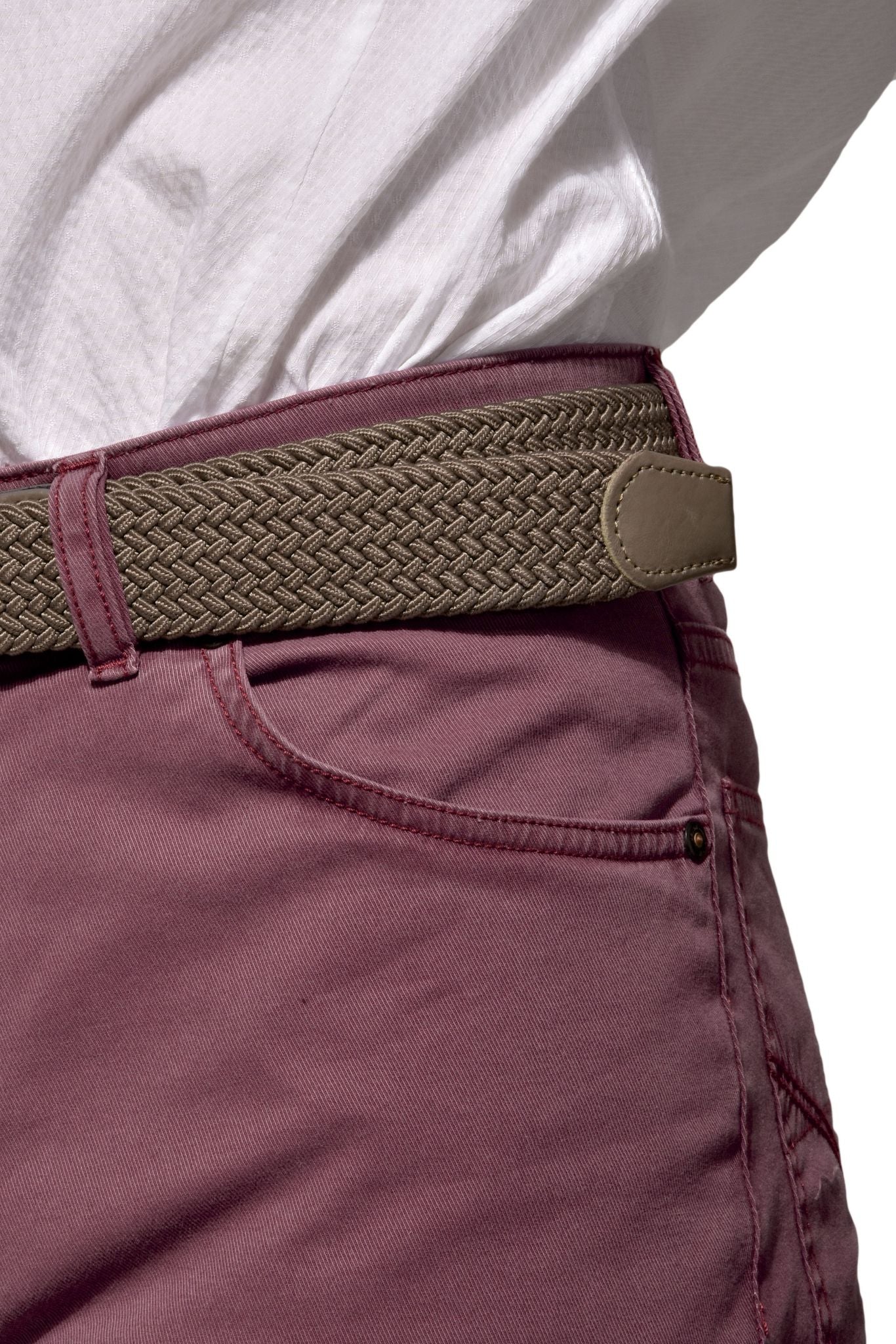 Purple five-pocket trousers