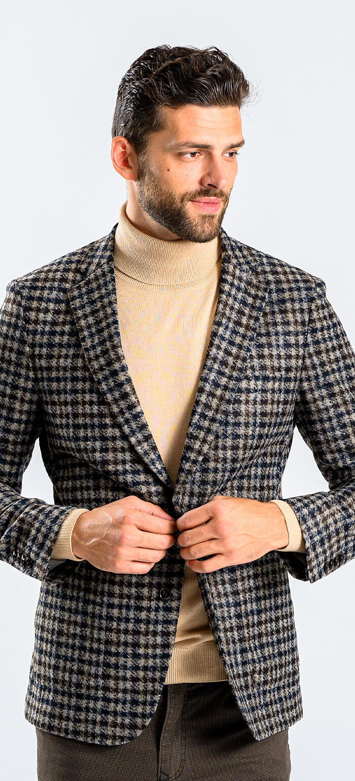 Brown jacket with rooster print, size XL