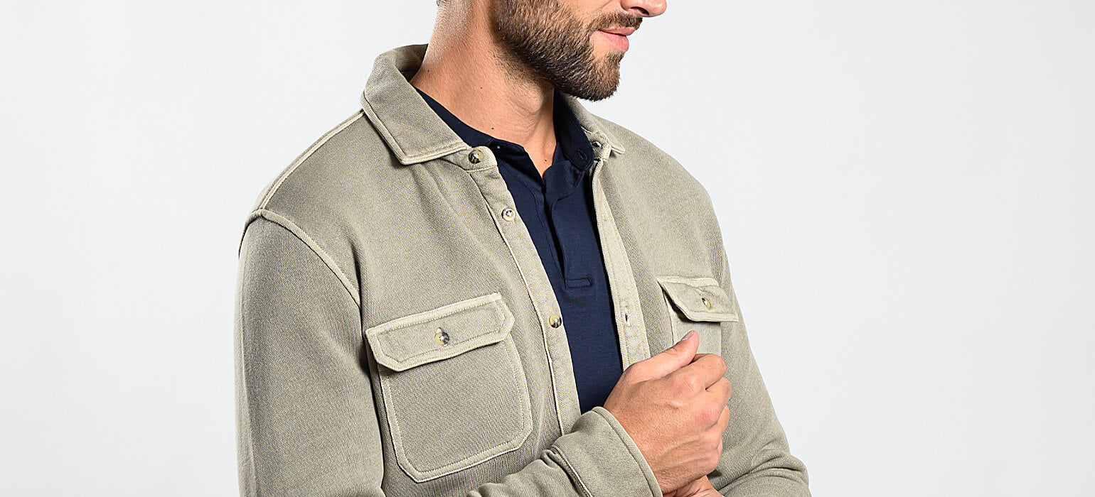 Thick cotton olive shirt