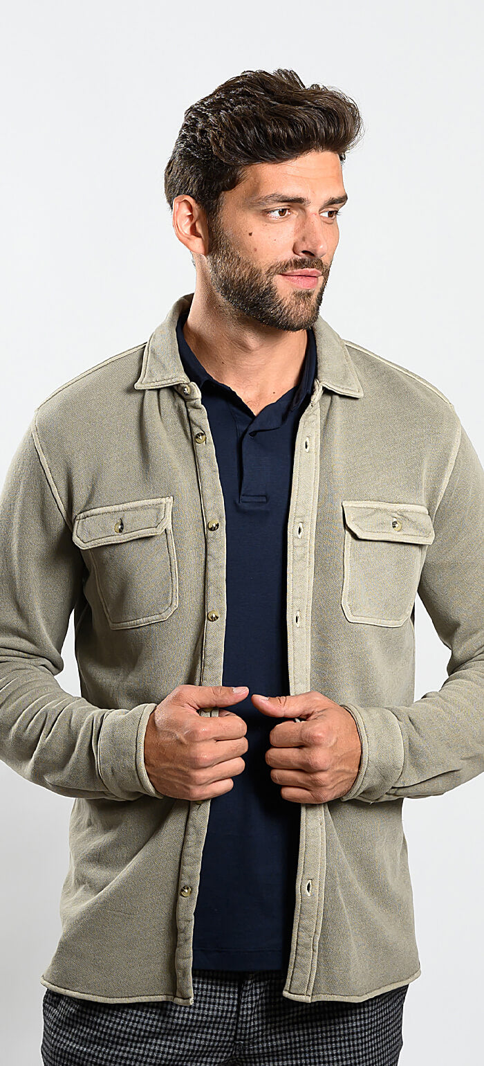 Thick cotton olive shirt