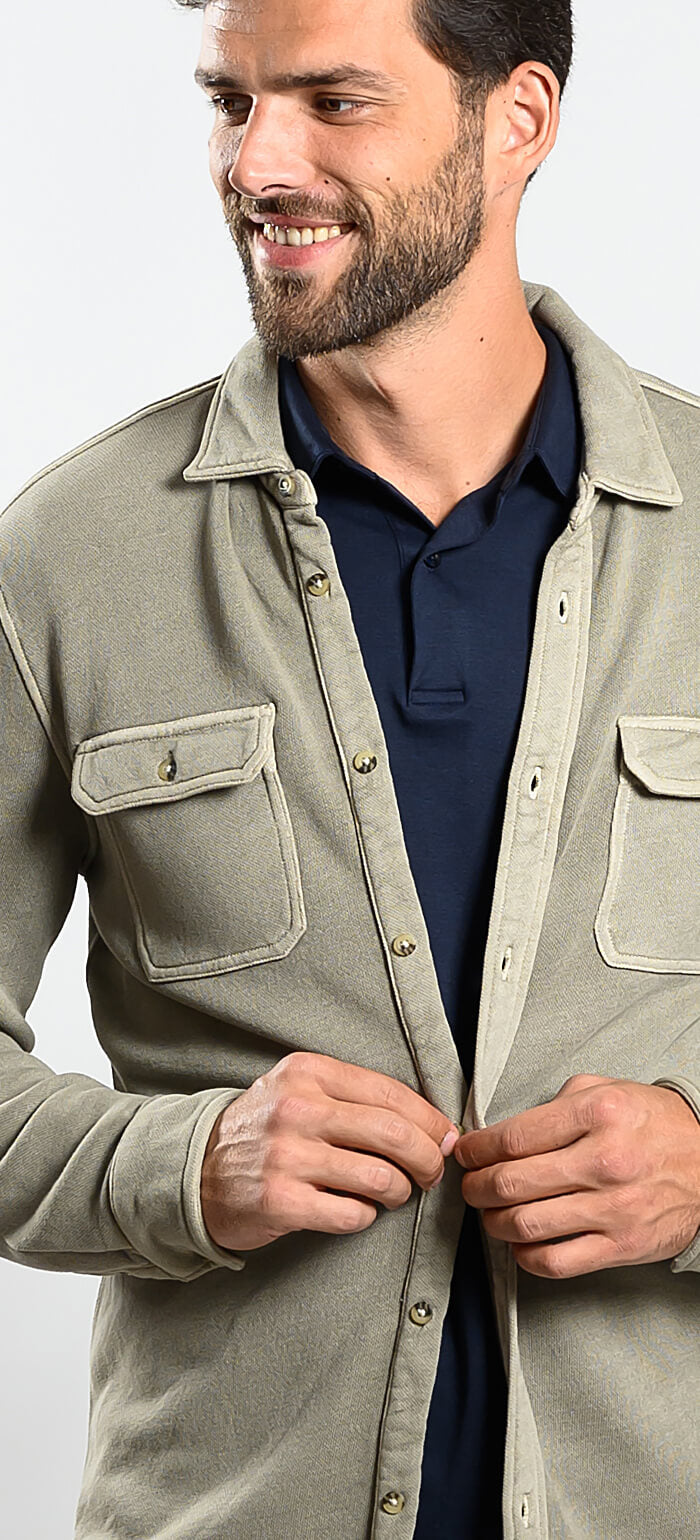 Thick cotton olive shirt