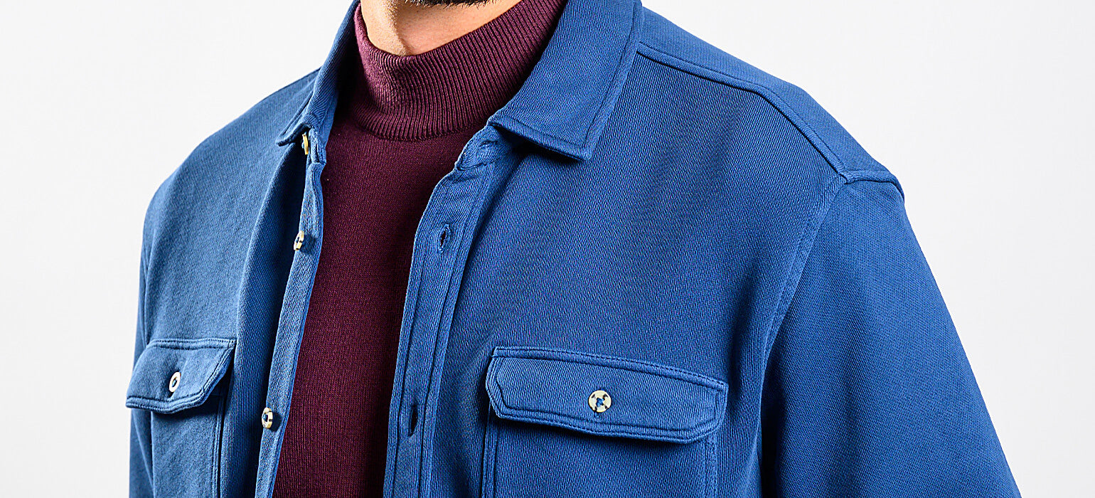 Thick blue cotton shirt