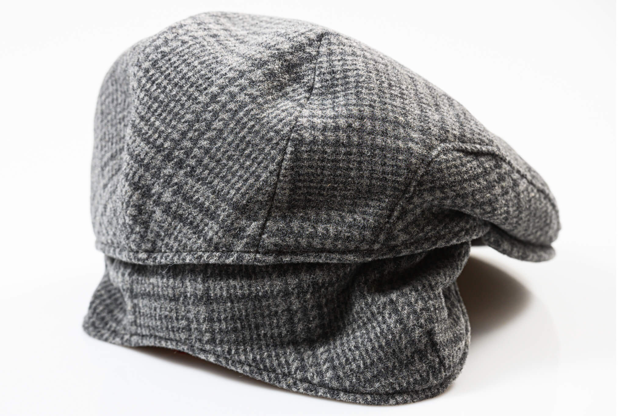 Checked wool hat