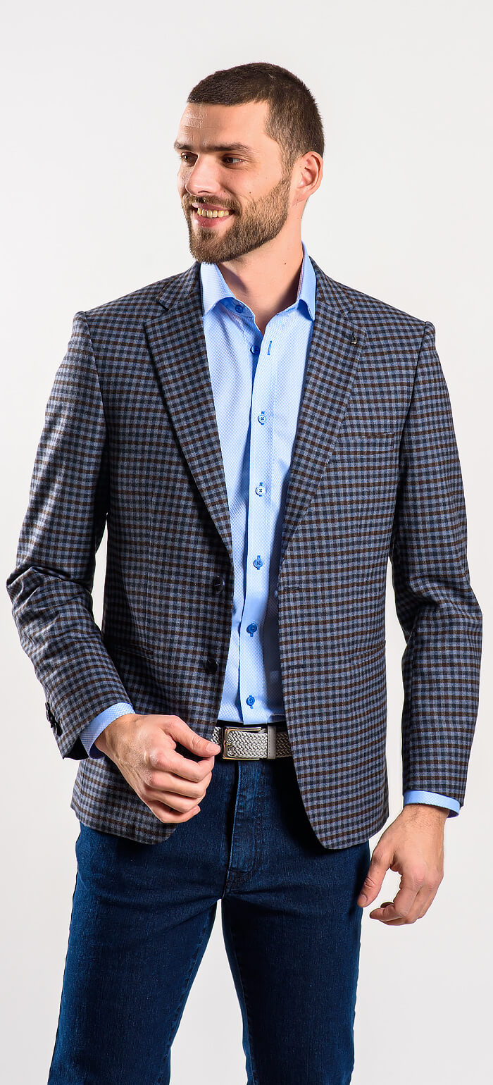 Checked wool jacket