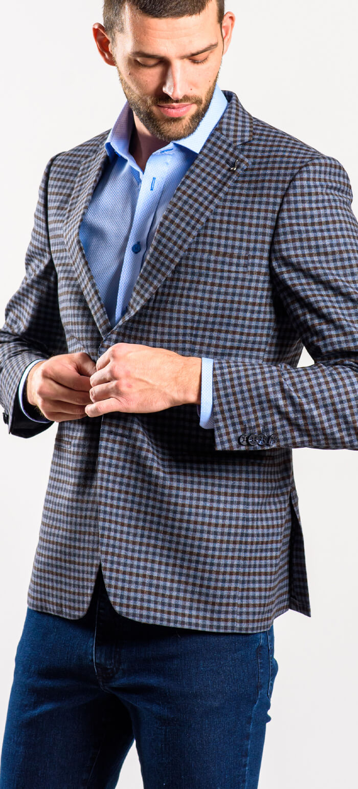 Checked wool jacket