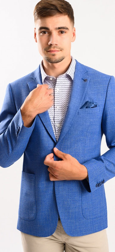 Royal blue blazer with linen XL size