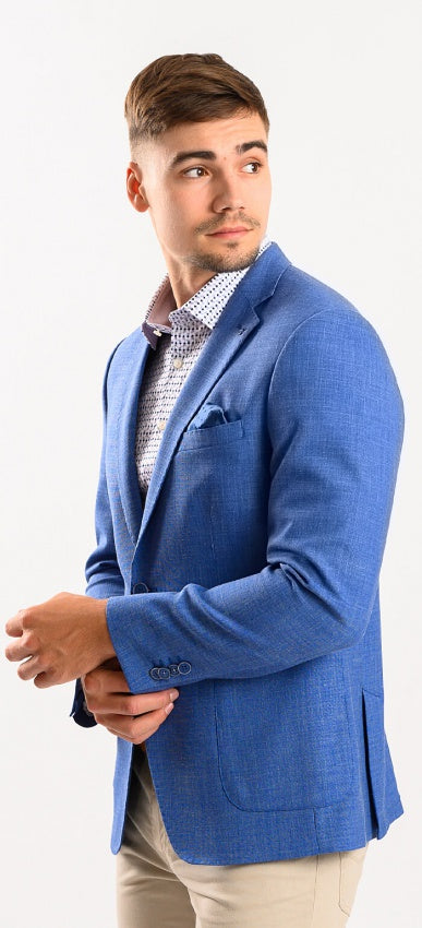Royal blue blazer with linen XL size