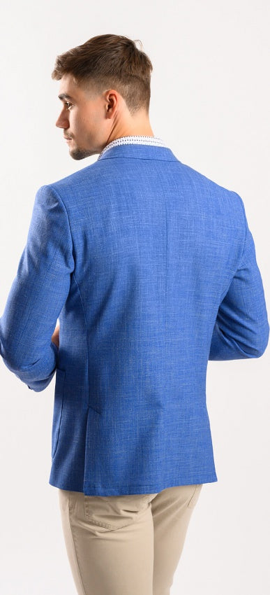 Royal blue blazer with linen XL size